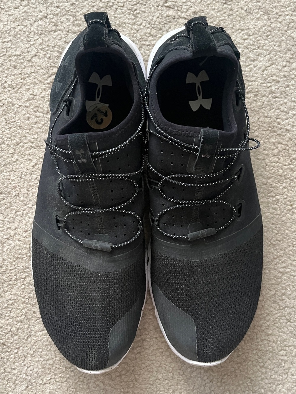 Under Armour Black Athletic Slip-On Sneakers with White Midsoles